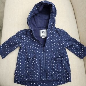 Girls 6-12M Navy blue Polka Dot Lightweight Jacket